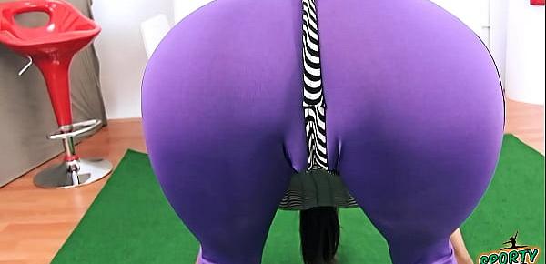  Amazing Body Teen Perfect Ass Deep Cameltoe Yoga in Tight Lycra Spandex